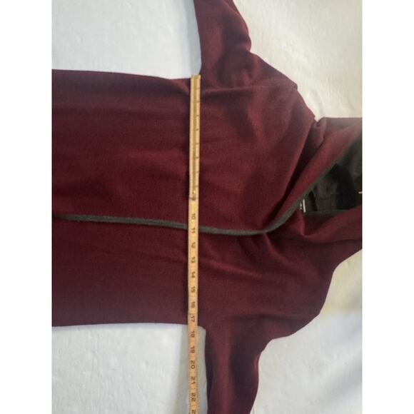 BNCI By Blanc Noir Hooded *READ* Sweater Cardigan Small Maroon Open Wool #5137 - Picture 10 of 12